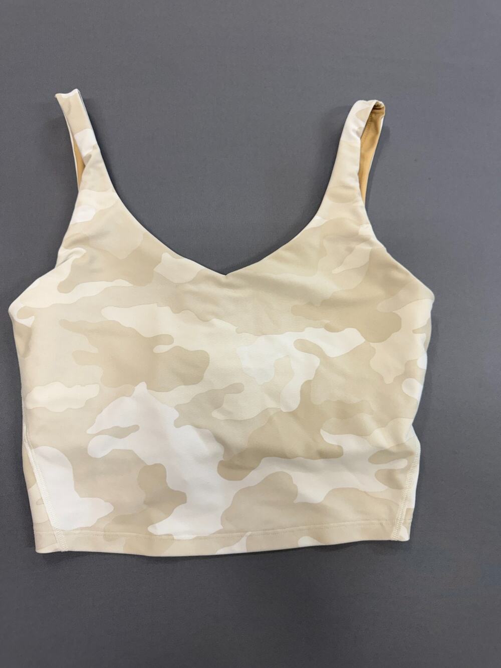 Old Navy Active Cropped Sports Bra Top Women’s Med Camo Built-In Bra No Pads